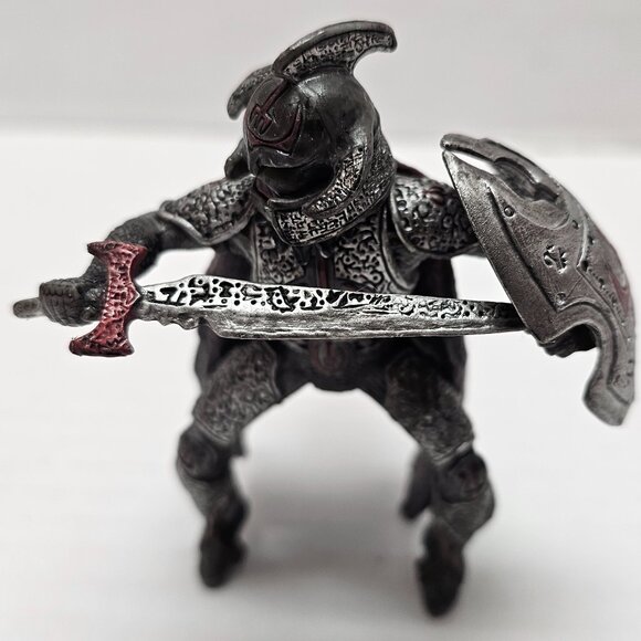 Schleich Zahor Knight Figurine Silver Black Shield Weapon Armor Sword Series - Picture 1 of 11